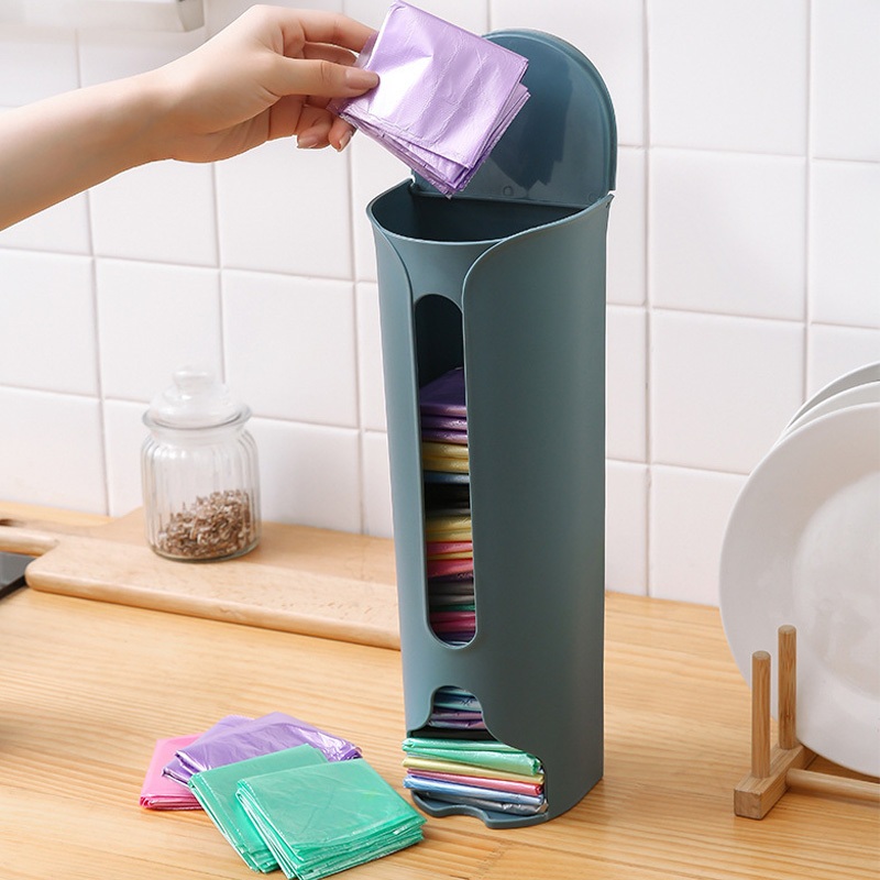 Hộp đựng túi nilong bông tẩy trang, hộp rút dán tường đựng đồ tiện ích SH0068  hộp túi rác dán tường