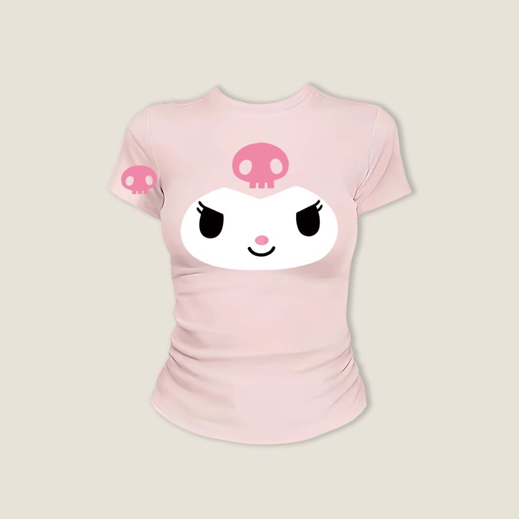 COD BOOM🔥 Áo Baby Tee Nữ Ôm Body-Áo Thun Ngắn Tay Y2K In Hình Phong Cách Mới Mùa Hè, Ôm Cổ Tròn Hàng Đầu Hợp Kiểu Mỹ #01