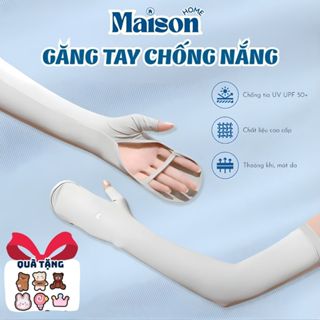 Găng Tay Chống Nắng Lụa Lạnh Xỏ Ngón Dài UPF50+ MAISON, Bao Tay Chống UV Che Kín Tay Nam Nữ