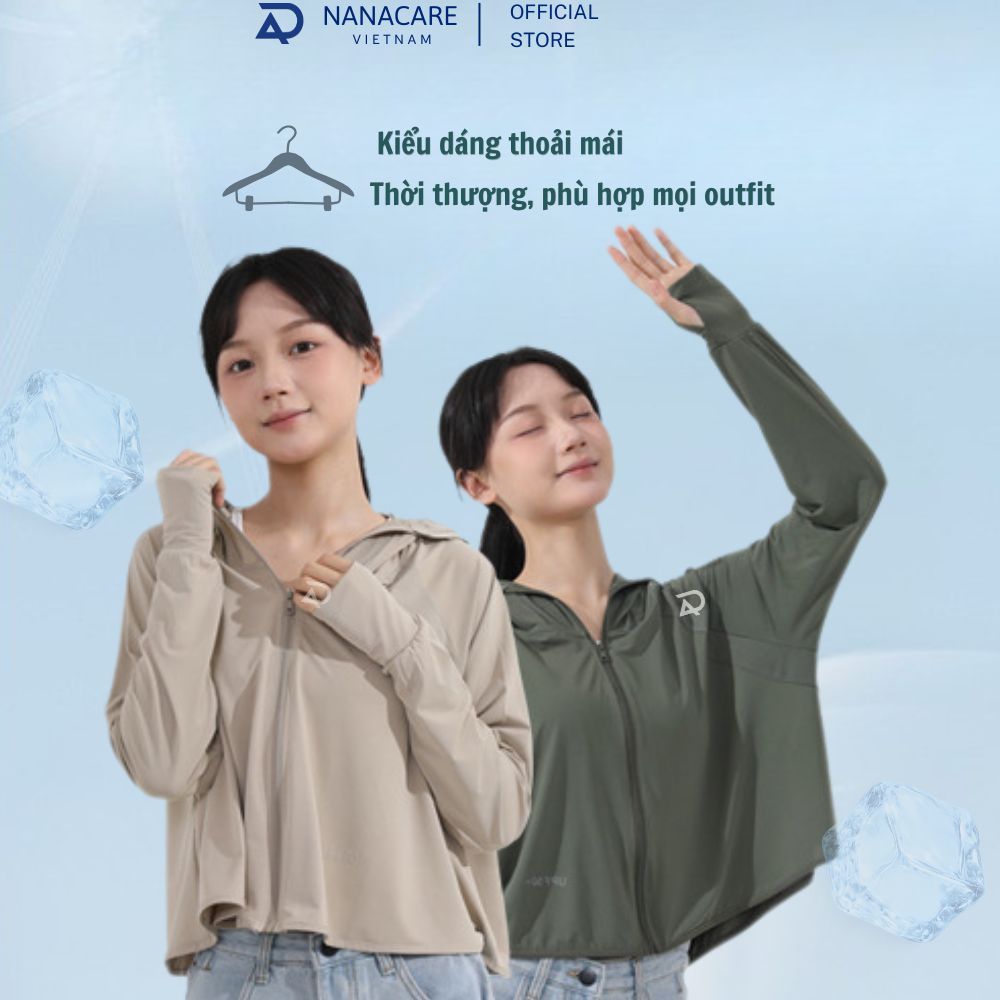 Áo Chống Nắng Nữ Cánh Dơi, Áo Công Nghệ Cool Max Chống UV hiệu quả Nanacare, giúp hack dáng tăng chiều cao