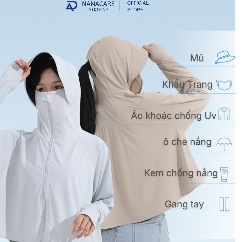 Áo Chống Nắng Nữ Cánh Dơi, Áo Công Nghệ Cool Max Chống UV hiệu quả Nanacare, giúp hack dáng tăng chiều cao