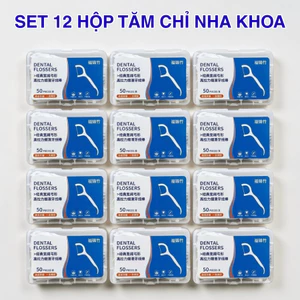 Combo 12 Hộp 600 Chiếc Tăm Chỉ Nha Khoa Tiệt Trùng Vệ Sinh Kẽ Răng Chuyên Dụng