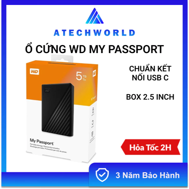 Ổ CỨNG DI ĐỘNG WD MY PASSPORT 2TB 4TB 5TB 6TB USB 3.2 – Hàng Chính Hãng Western Digital - BH 3 Năm - Có Xuất VAT