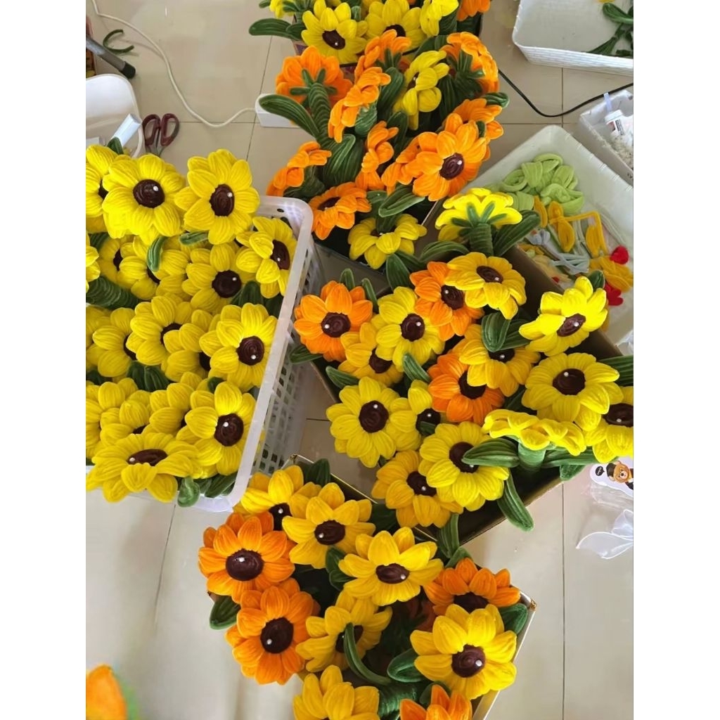 Hoa Hướng Dương Kẽm Nhung Cầm Tay, Hoa Tốt Nghiệp Kẽm Nhung