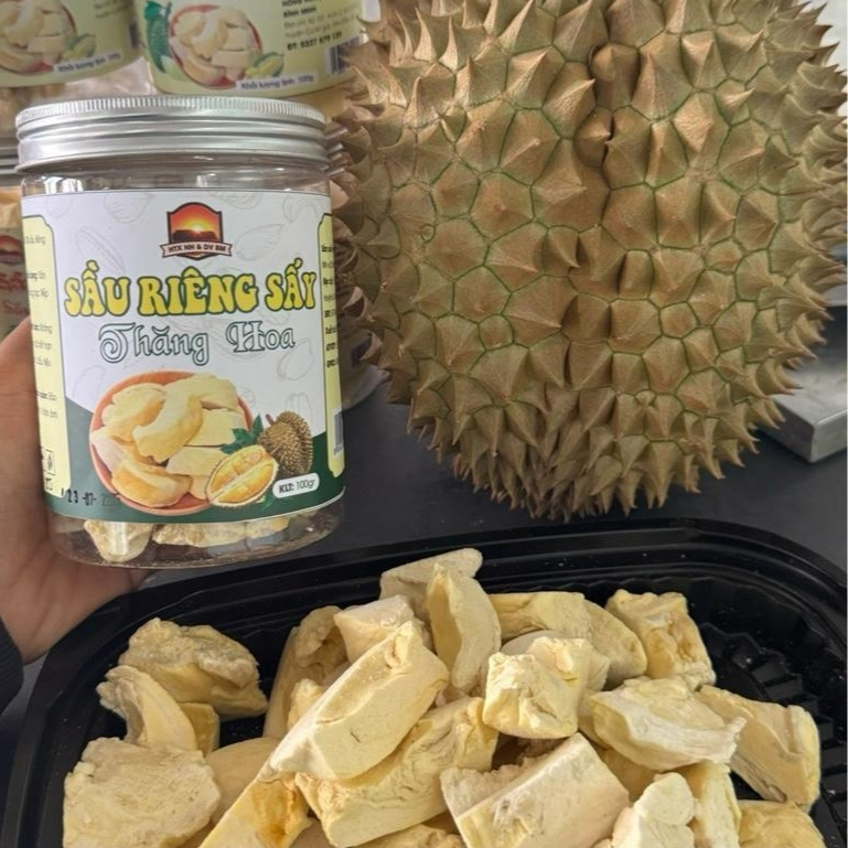 Sầu Riêng Sấy Thăng Hoa 100g - Bình Minh Farm Đắk Lắk | Sầu Riêng Sấy Giòn, Sầu Riêng Sấy Khô, Không Thêm Đường