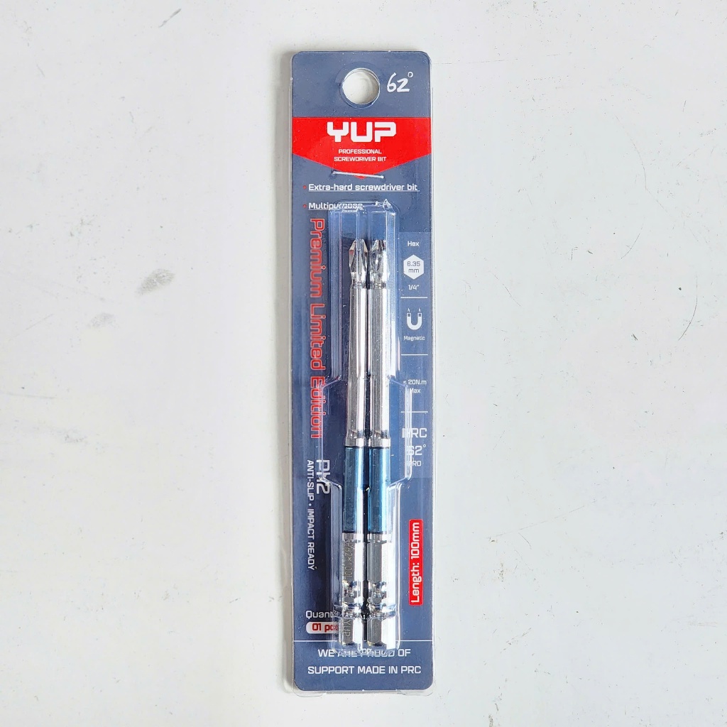 Mũi Vít PH2 YUP Dài 65-150mm Thép S2 Cao Cấp Chuôi 1/4” Bền Bỉ Chống Trượt Dùng Máy Bắn Vít