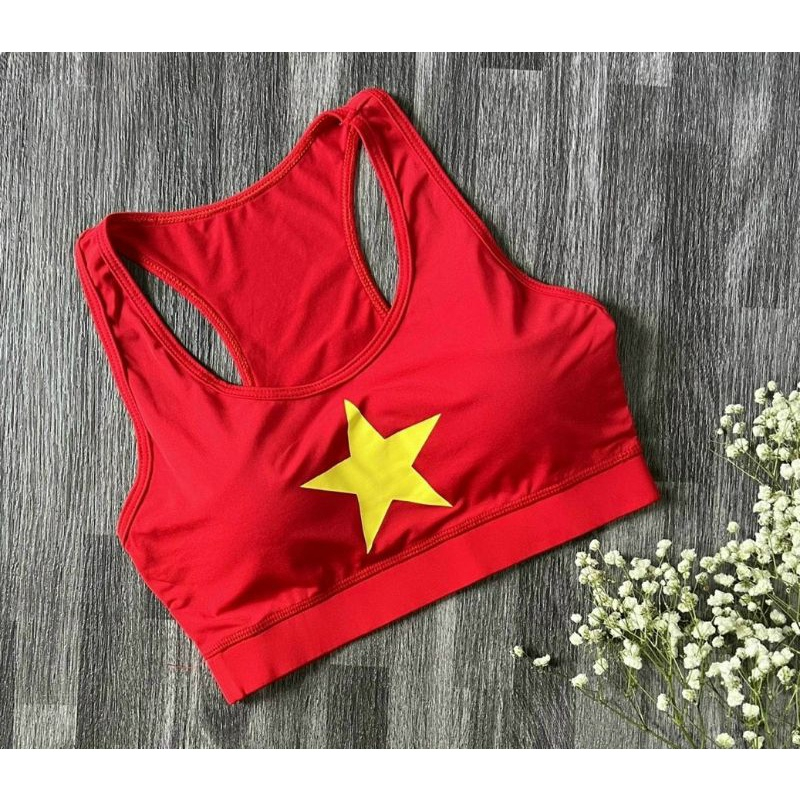 Áo Bra Sao Vàng Thể Thao Nữ Tặng Mút Chất Thun Tập Aerobic, Dân Vũ, Zumba Dáng Croptop