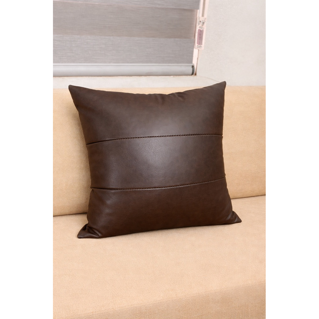 [ Gối kèm Ruột ] Gối Deco, Gối Tựa , Gối Ôm Da Cleo nhập khẩu bền bỉ. Gối kẻ ngang.