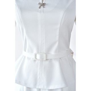 Áo Kiểu Nữ LAMER FASHION Dáng Peplum Đai Eo Đính Nơ Trang Trí Thanh Lịch, Công Sở O61B26Q004