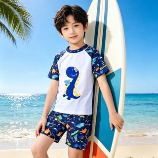 Đồ BơI ChốNg NắNg Bé Trai MớI Hè In KhủNg Long Polyester Nhanh Khô đồ BơI Bé GáI