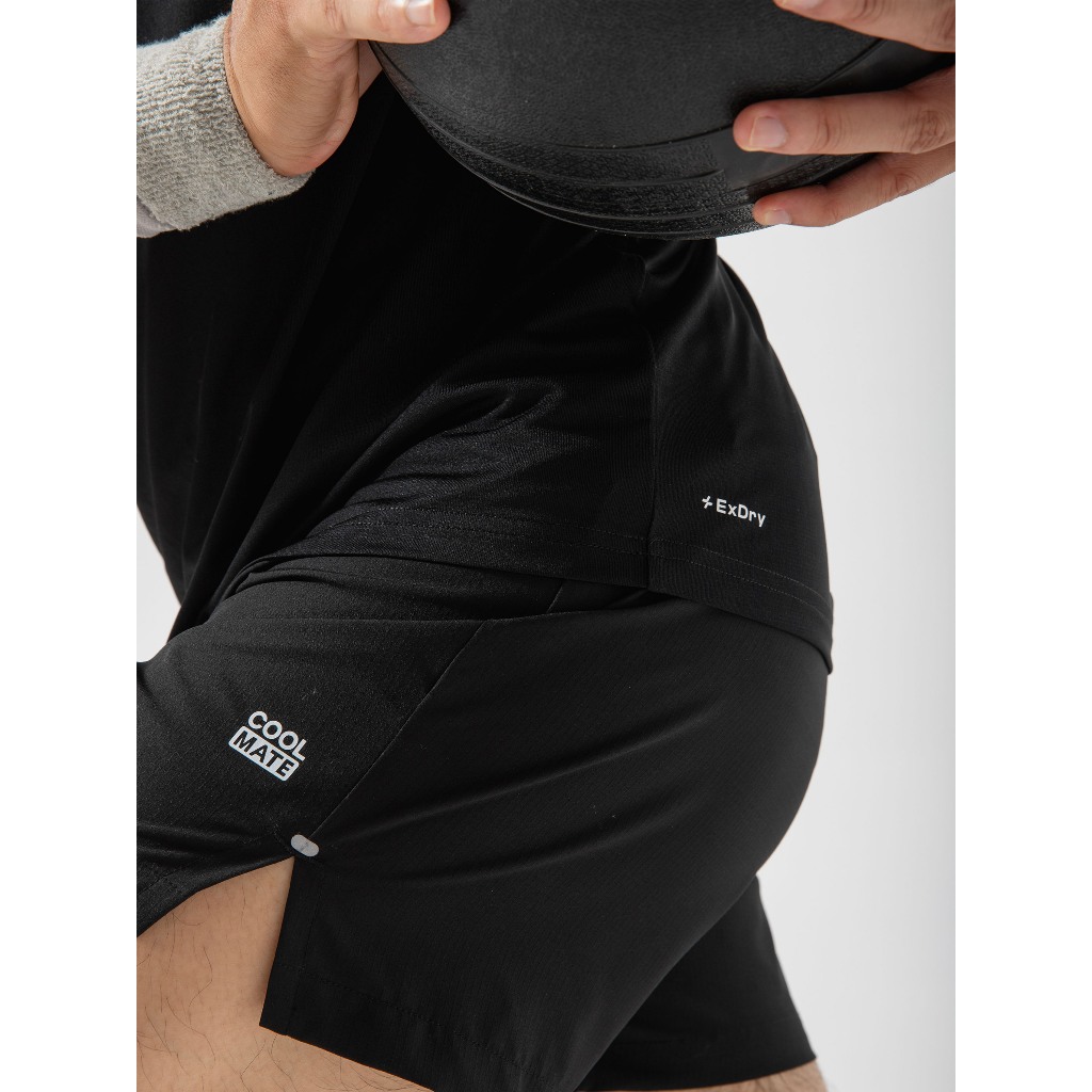 [TẶNG COMBO 2 TẤT]Set GYM Áo thun thể thao Melange Exdry và Quần Short 5 inch Essentials co giãn Coolmate