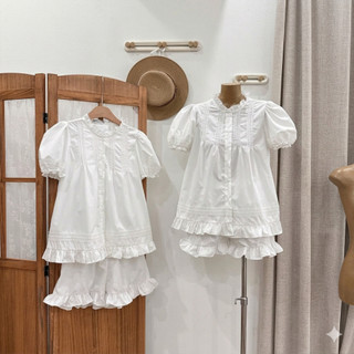 Set áo thô phối bèo ren, áo kèm quần chun co giãn LAVIAN S63