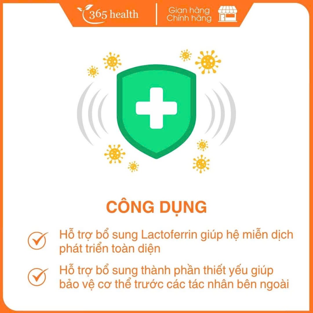 Thực phẩm bảo vệ sức khỏe Brauer Liquid Immune Plus With Lactoferrin Lọ 23ml - Hỗ trợ tăng đề kháng