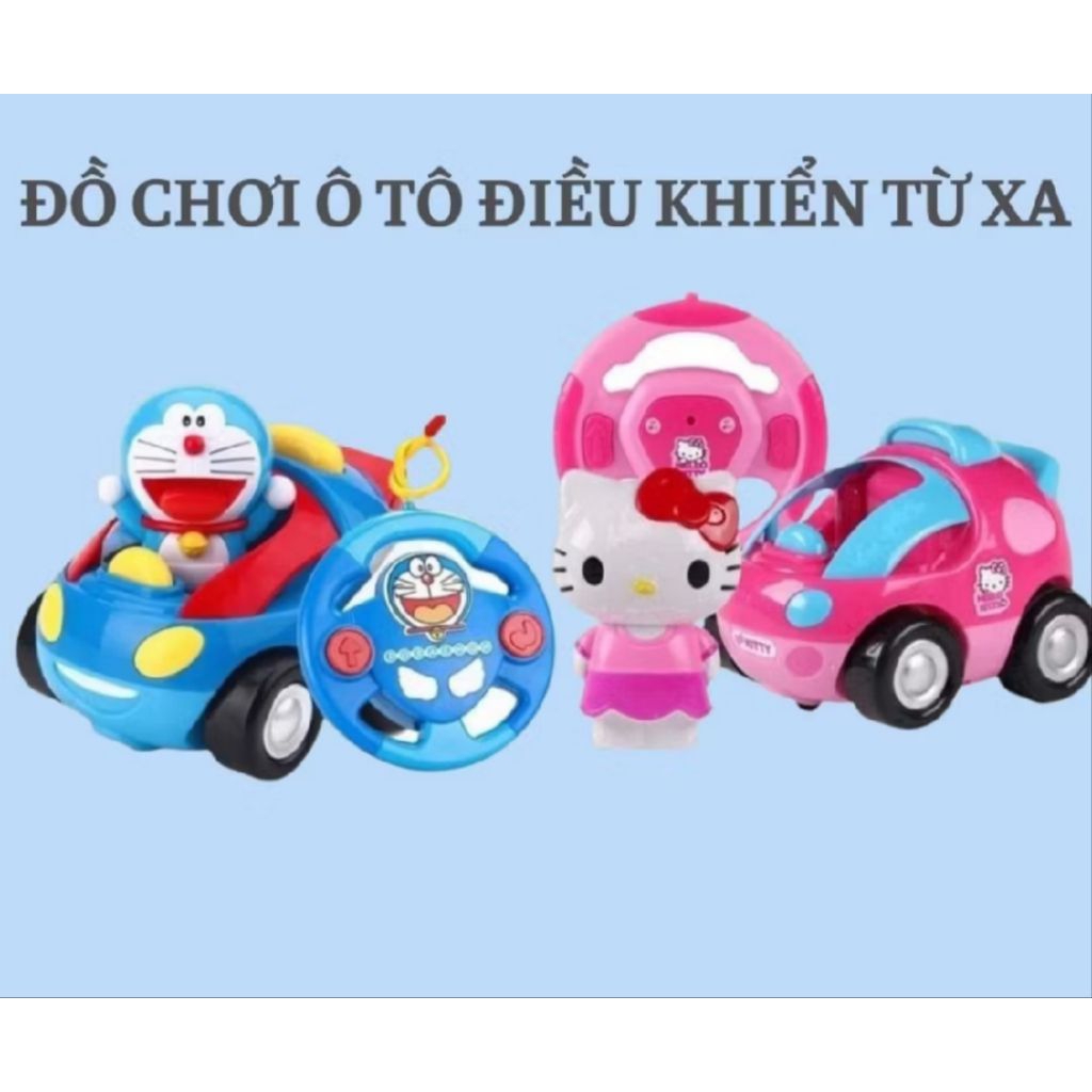 xe ô tô điều khiển hello kitty, doremon cho bé | Shopee Việt Nam