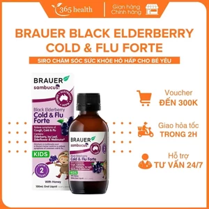 BRAUER BLACK ELDERBERRY COLD & FLU FORTE - Giảm các triệu chứng cảm cúm, cảm lạnh (Chai 100ml)
