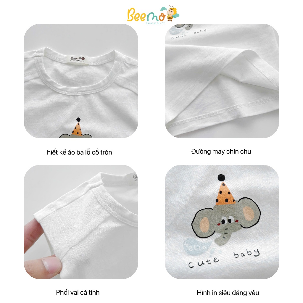 Áo cotton ba lỗ in hoạ tiết dễ thương cho bé trai, áo thun tanktop mềm mát cho bé