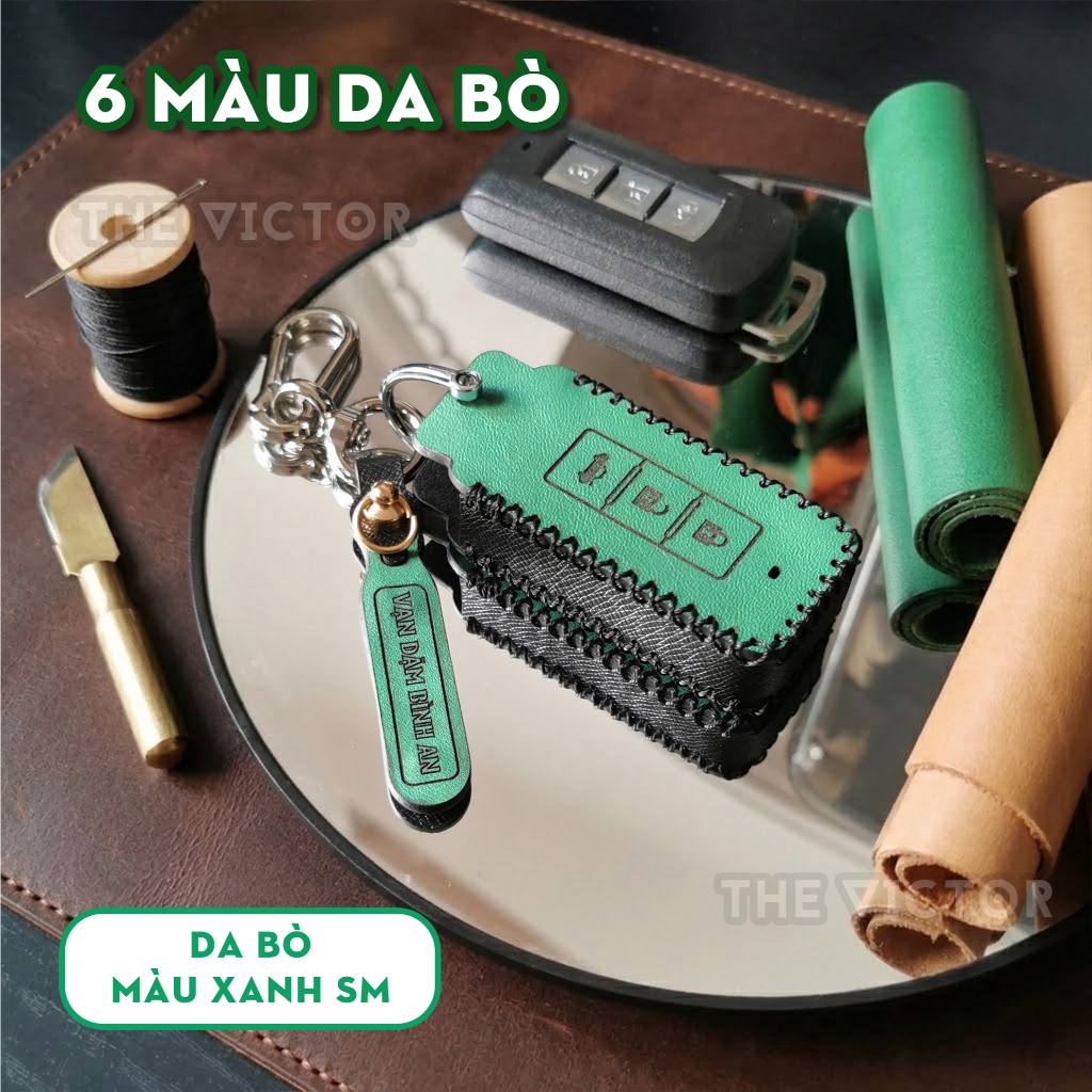 Bao Da Mitsubishi Xpander, Xforce, Outlander,.. (kiểu chìa chữ nhật 2 và 3 nút bấm) - Da bò khâu tay