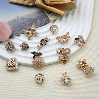 Bộ 13 Sticker, Charm 3D chủ đề Hoa hướng dương bling nhựa cứng gắn Dép Sục, Cá sấu JB-454 Mita