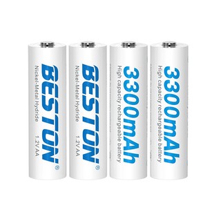 Vỉ 4 viên pin sạc Beston AA 3300mAh 1.2V Ni-Mh - kèm hộp nhựa (trắng)