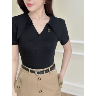 Chân váy midi LV178 dáng dài phối hàng cúc giả