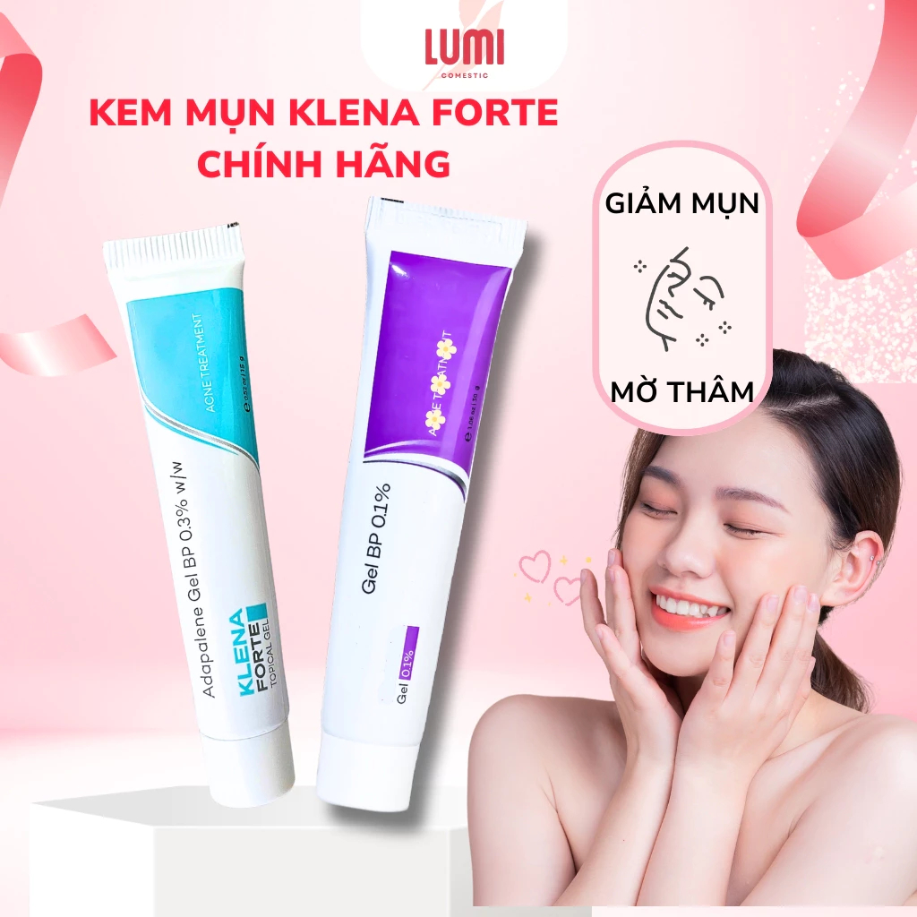 Kem Chấm Mụn Adapalene Klena Forte 0.3% - 0.1%- Hỗ Trợ Giảm Mờ Thâm, Mụn Ẩn, Mụn Trứng Cá