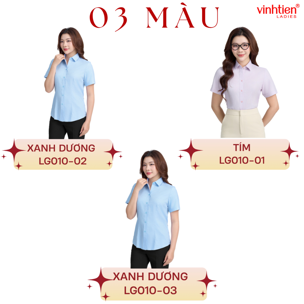 Áo Sơ Mi Ngắn Tay Vĩnh Tiến Ladies Chất Liệu Bamboo Mềm Mại, Mặc Thoáng Mát - GTB 379