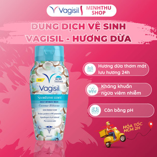 (Hỏa tốc) Dung Dịch Vệ Sinh Phụ Nữ Hương Dừa Vagisil Coconut Hibiscus, Dung Dịch Vệ Sinh Kiểm Soát Mùi