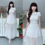 Đầm ren phủ lưới dáng dài xòe sang trọng dự tiệc cưới form tôn dáng cao cấp hot trend