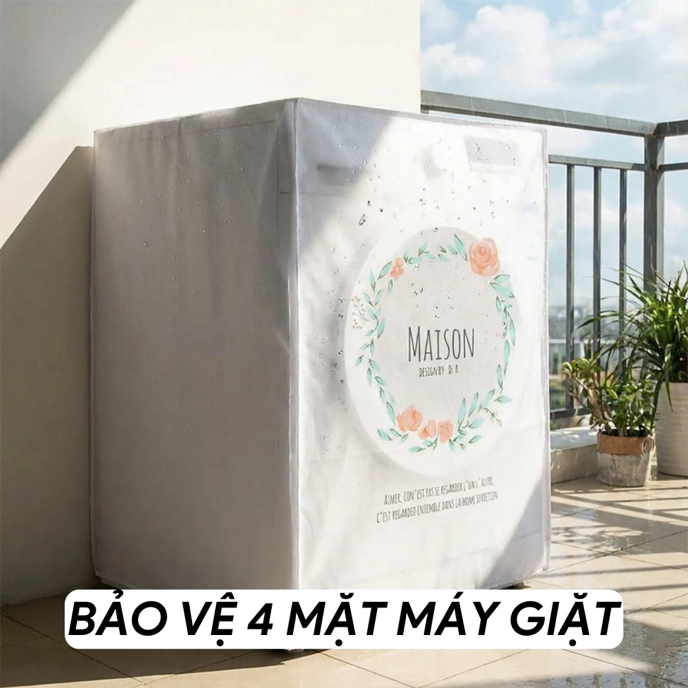 Áo Trùm Máy Giặt Cửa Ngang Cửa Trên Chống Bụi Chống Nước, Vỏ Bọc Máy Giặt Che Phủ Kín Thân Máy