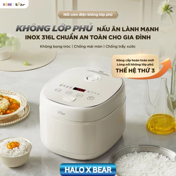 Nồi Cơm Điện Bear 1.2L Nồi Cơm Lòng Nồi Inox 316 Nồi Cơm Điện Lòng Inox Nấu Cơm Ngon RC - 5H30O12