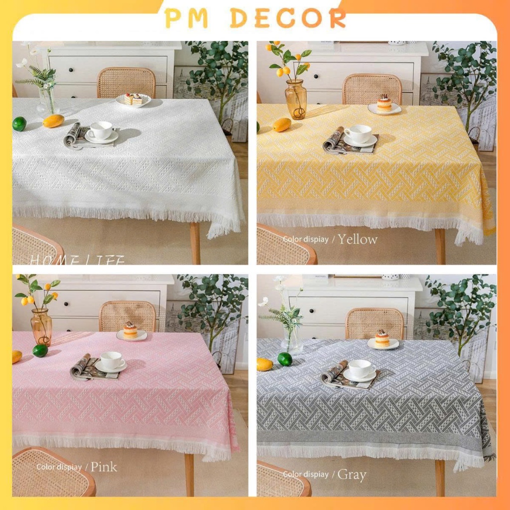 Khăn trải bàn vải cotton cao cấp,  khăn trải bàn tròn, chữ nhật, vuông thảm phủ ghế sofa