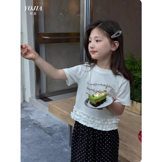 [B&G] Sét bộ Áo thun mềm mát quần suông dài chấm bi phối ren cực đáng yêu cho bé gái từ 10-45kg