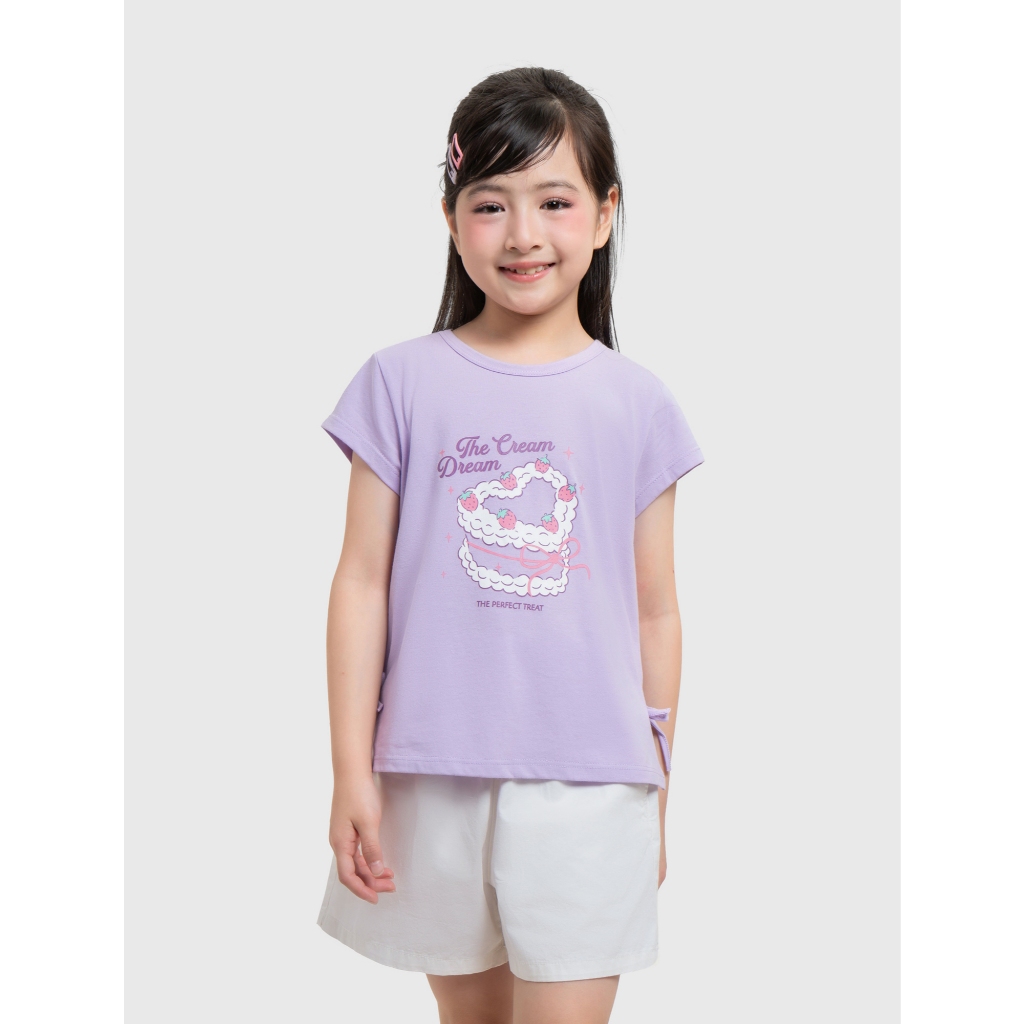 Áo phông bé gái CANIFA cộc tay cổ tròn chất cotton pha mềm mịn PS26 1TS26S006