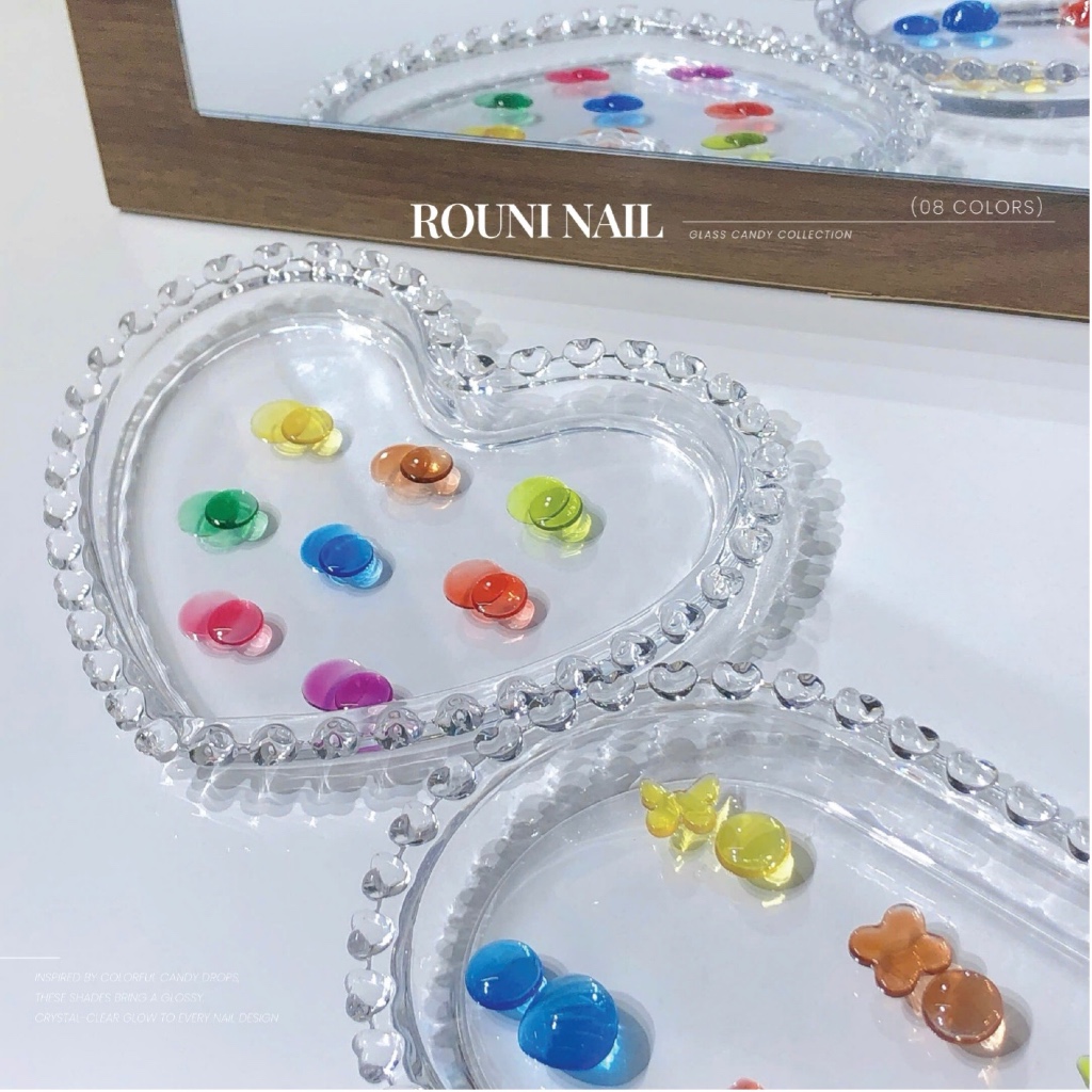 Set sơn gel ROUNI 8 màu thạch trong suốt cao cấp, hiệu ứng chuyển màu gradient độ trong cao