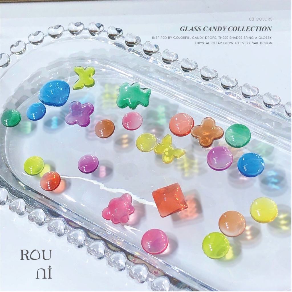 Set sơn gel ROUNI 8 màu thạch trong suốt cao cấp, hiệu ứng chuyển màu gradient độ trong cao