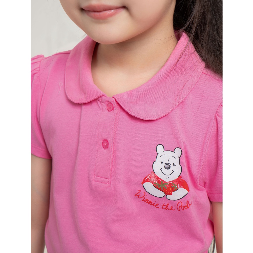 Áo polo bé gái CANIFA ngắn tay cổ sen in hình 1TP26S005