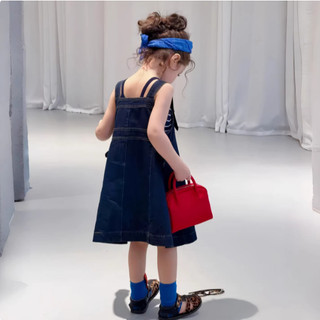 [B&G] Sét váy yếm jean kèm áo cotton thun sát nách cá tính cho bé gái từ 10-45kg(2-12 tuổi)