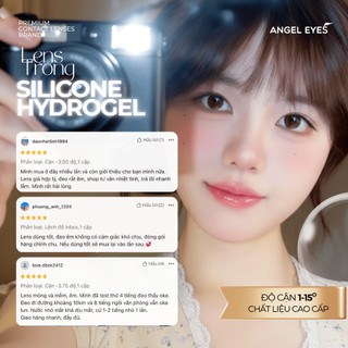Kính Áp Tròng Trong Suốt Angel Eyes Cao Cấp Silicone Hydrogel Đeo Dài Giờ 12H+ (Độ Cận 1 - 15 Độ)