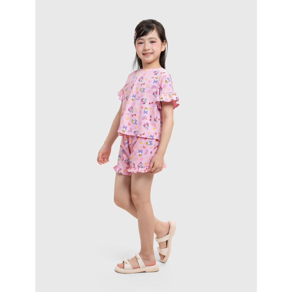 Bộ quần áo hè bé gái CANIFA cộc tay in họa tiết 1ST26S003