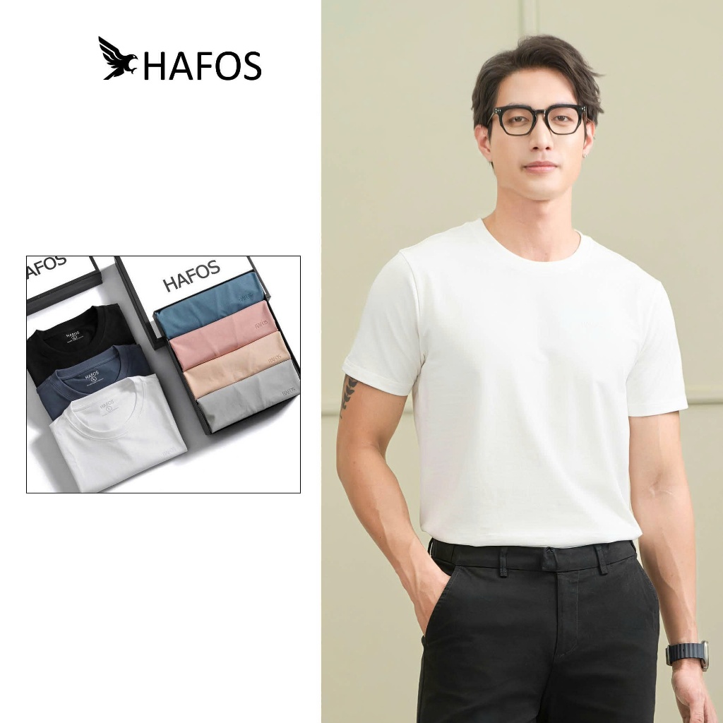 Áo thun nam HAFOS form suôn che bụng,cotton 4 chiều mát lạnh.Áo phông nam mùa hè thấm hút mồ hôi tốt