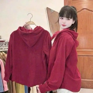 Áo chống nắng nhung gân cho mẹ và bé Chất vải mềm mịn thoáng mát dáng sơ mi có cúc bấm mũ trùm đầu