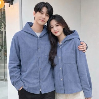 Áo chống nắng nhung gân cho mẹ và bé Chất vải mềm mịn thoáng mát dáng sơ mi có cúc bấm mũ trùm đầu