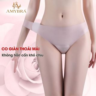 Quần lót lọt khe tinh tế quyến rũ, Quần chip nữ trong suốt viền ép đáy may AMYBRA L617