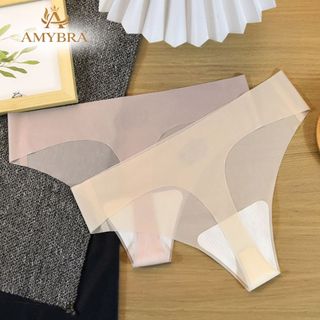 Quần lót lọt khe tinh tế quyến rũ, Quần chip nữ trong suốt viền ép đáy may AMYBRA L617
