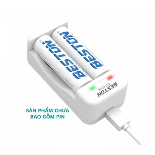 Box sạc pin AA hoặc AAA Beston C8001 Ni-MH 1.2V có 2 khe (Trắng)