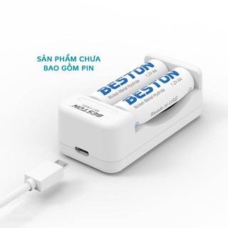 Box sạc pin AA hoặc AAA Beston C8001 Ni-MH 1.2V có 2 khe (Trắng)