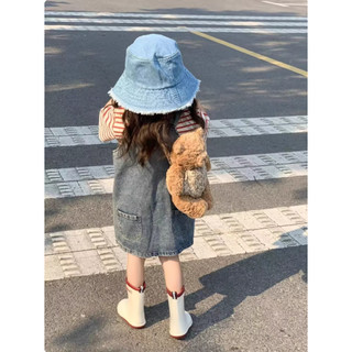 [B&G] Sét Yếm jean form rộng năng động Áo sọc phối bên trong cực dễ thương cho bé gái 10-45kg