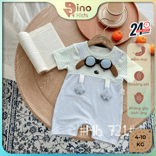 Body liền thân mùa hè không kèm nón bé trai, bé gái 4-10Kg. Body cún đùi nhồi bông cho bé. Dino Kids