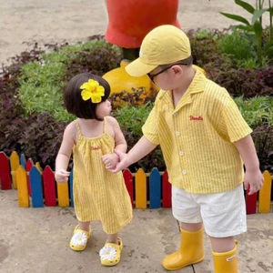 DEAL GIẢM 20K-SHIP HỎA TỐC-Set Đồ Đi Biển Tone Vàng mùa Hè cover Bonito cho bé trai bé gái từ 7kg đến 18kg mặc đi biển,