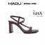 Giày Cao Gót 9P Quai Ngang Sandal Đế Vuông KATLYN HADU M985 Da PU Cao Cấp BH 12T
